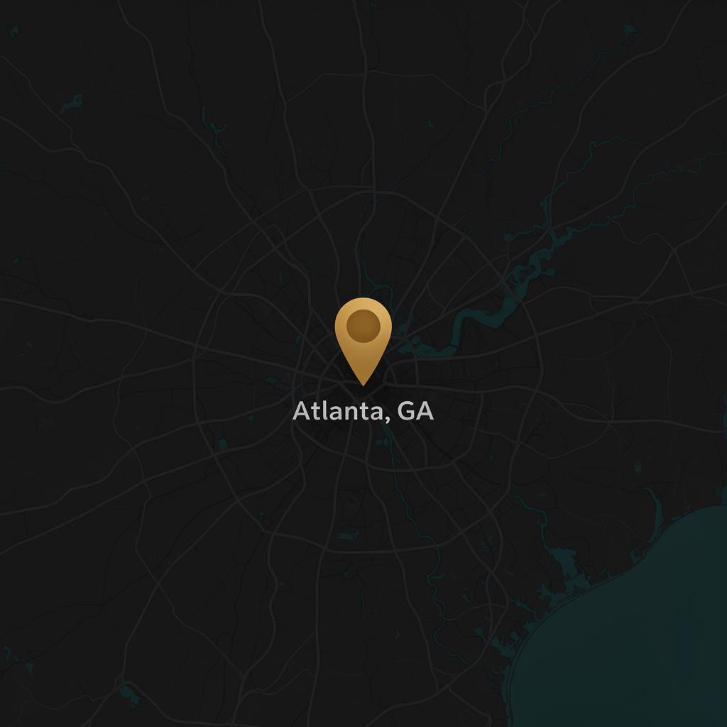 Map showing Groundworks Collective service area in Atlanta, GA