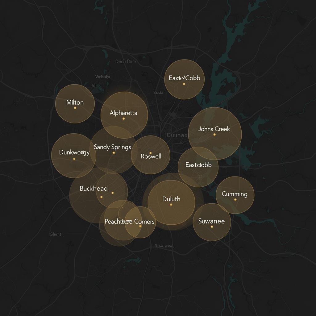 Map of Groundworks Collective service areas in North Metro Atlanta